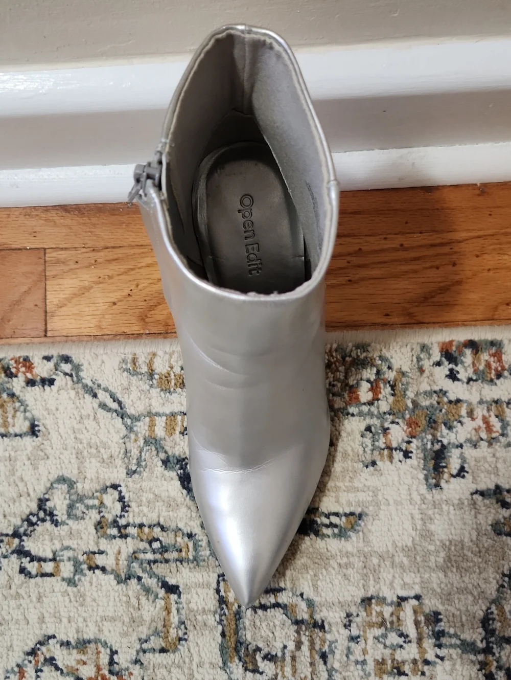 Silver Heel Booties